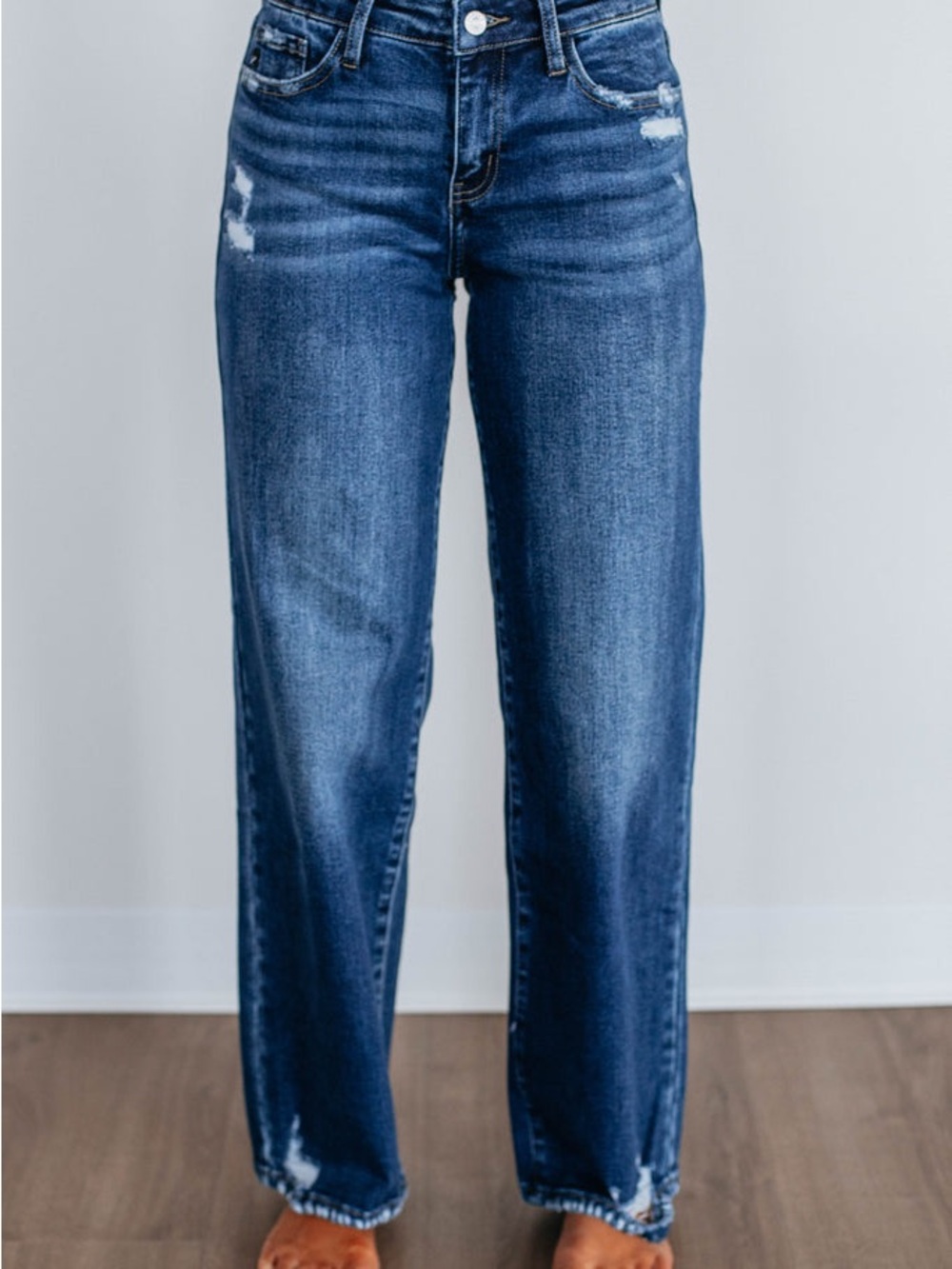 KanCan Wide Leg Jeans in Dark Blue Denim
